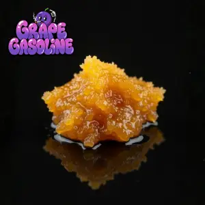 Grape Gasoline high THC cannabis seeds UK strain with frosty trichomes and fuel-heavy terpene profile from Supernatural Seeds